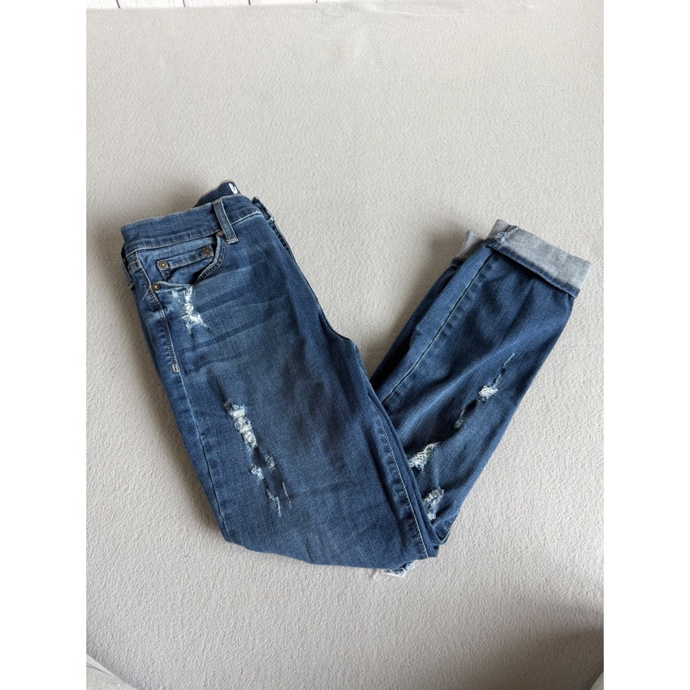 Pistola Distressed Skinny Jeans Dark Wash High Rise Size 29